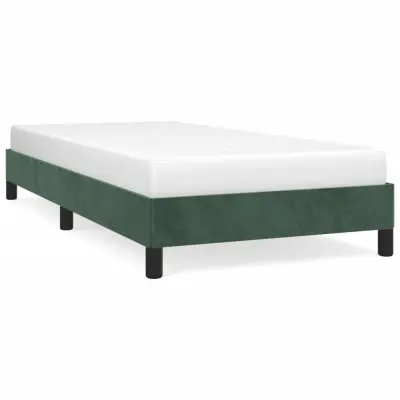 Posteljni okvir - Enojna postelja - Postelja za odrasle brez vzmetnice temno zelen 90x200 cm žamet-J8020