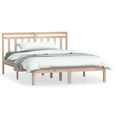 Posteljni okvir - Dvoposteljna postelja - Zakonska postelja 135x190 cm trden les-J9758
