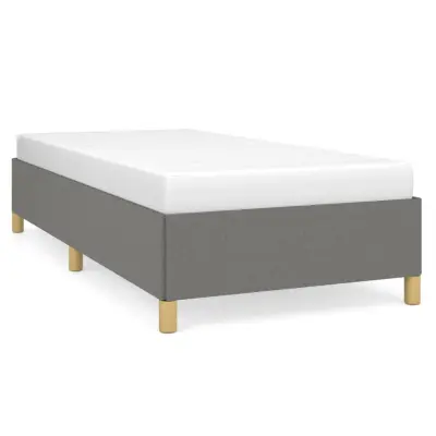 Posteljni okvir - Enojna postelja - Postelja za odrasle brez vzmetnice temno siv 100x200 cm blago-J7819