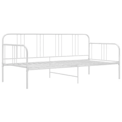 Posteljni okvir - Enojna postelja - Postelja za odrasle bel kovinski 90x200 cm-J6384