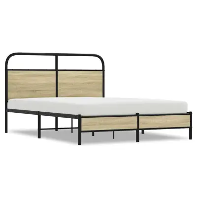 Posteljni okvir - Dvoposteljna postelja - Zakonska postelja brez vzmetnice 140x190 cm sonoma hrast inž. les-J10696