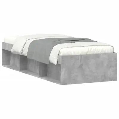 Posteljni okvir - Enojna postelja - Postelja za odrasle betonsko siv 75x190 cm-J10322