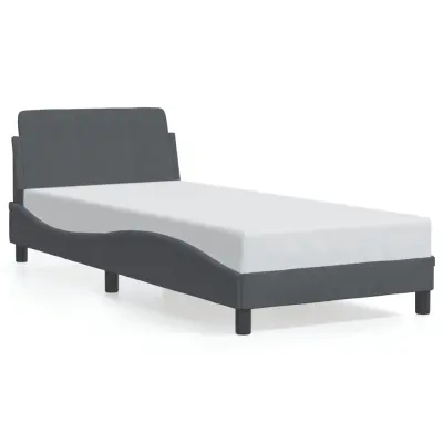 Posteljni okvir - Enojna postelja - Postelja za odrasle brez vzmetnice temno siv 80x200 cm žamet-J7880