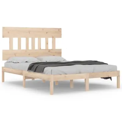 Posteljni okvir - Dvoposteljna postelja - Zakonska postelja iz trdnega lesa 140x190 cm-J14568
