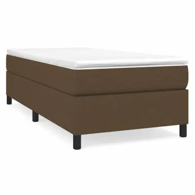 Posteljni okvir - Enojna postelja - Postelja za odrasle brez vzmetnice temno rjav 100x200 cm blago-J7730
