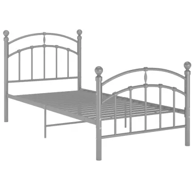 Posteljni okvir - Enojna postelja - Postelja za odrasle siv kovinski 90x200 cm-J9038