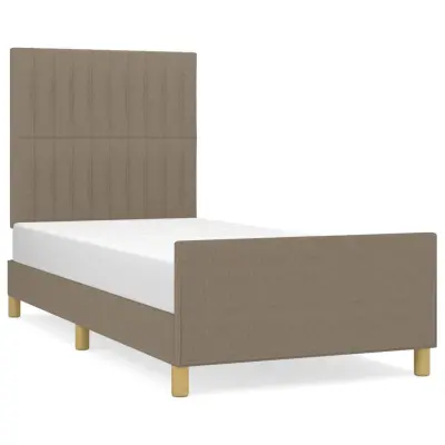 Posteljni okvir - Enojna postelja - Postelja za odrasle brez vzmetnice Taupe 90x190 cm Tkanina-J7662
