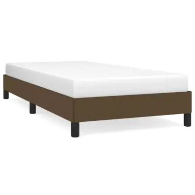 Posteljni okvir - Enojna postelja - Postelja za odrasle brez vzmetnice temno rjav 90x190 cm blago-J7780