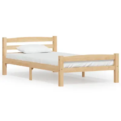 Posteljni okvir - Enojna postelja - Postelja za odrasle iz trdne borovine 90x200 cm-J8649