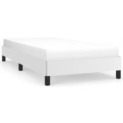 Posteljni okvir - Enojna postelja - Postelja za odrasle bel 80x200 cm umetno usnje-J6210