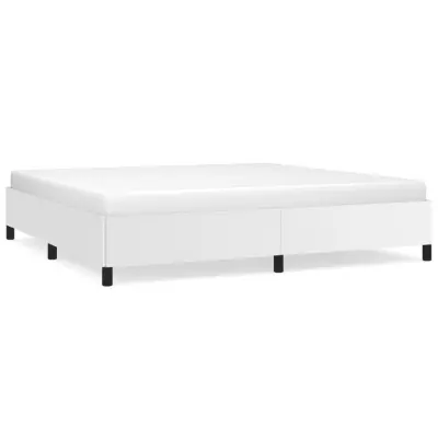 Posteljni okvir - Dvoposteljna postelja - Zakonska postelja bel 200x200 cm umetno usnje-J3013