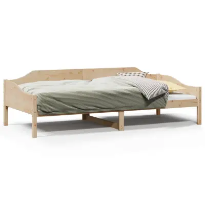 Posteljni okvir - Enojna postelja - Postelja za odrasle brez vzmetnice 90x200 cm trdna borovina-J6811
