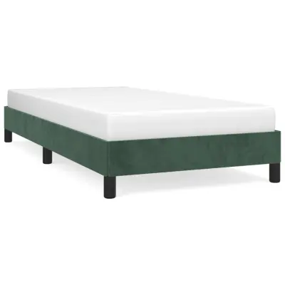 Posteljni okvir - Enojna postelja - Postelja za odrasle brez vzmetnice temno zelen 80x200 cm žamet-J7991