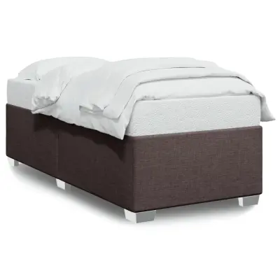 Posteljni okvir - Enojna postelja - Postelja za odrasle brez vzmetnice temno rjav 90x190 cm blago-J7778