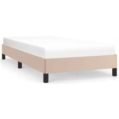 Posteljni okvir - Enojna postelja - Postelja za odrasle kapučino 100x200 cm umetno usnje-J8732