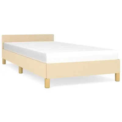 Posteljni okvir - Enojna postelja - Postelja za odrasle brez vzmetnice krem 100x200 cm blago-J7339