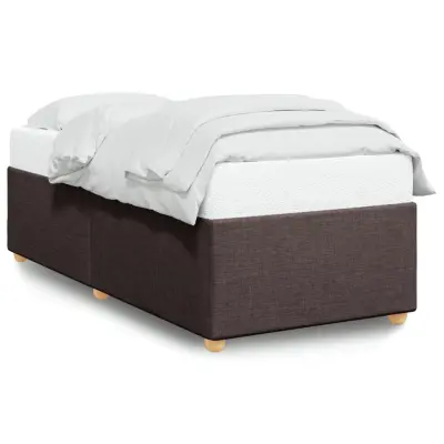 Posteljni okvir - Enojna postelja - Postelja za odrasle brez vzmetnice temno rjav 100x200 cm blago-J7726