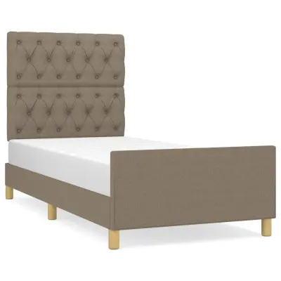 Posteljni okvir - Enojna postelja - Postelja za odrasle brez vzmetnice Taupe 80x200cm Tkanina-J12673