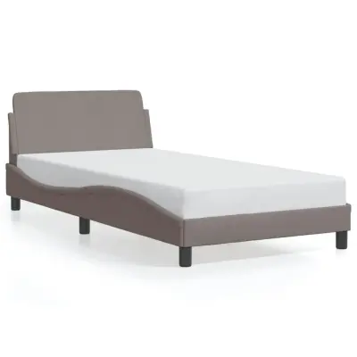 Posteljni okvir - Enojna postelja - Postelja za odrasle brez vzmetnice taupe 100x200 cm blago-J7629