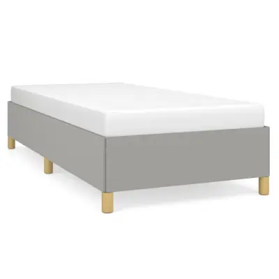 Posteljni okvir - Enojna postelja - Postelja za odrasle brez vzmetnice svetlo siv 90x200 cm blago-J7590