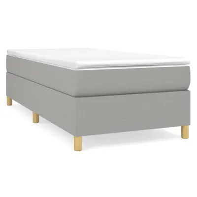 Posteljni okvir - Enojna postelja - Postelja za odrasle brez vzmetnice svetlo siv 80x200 cm blago-J7510