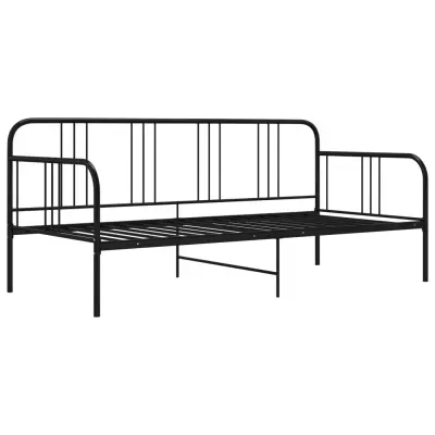 Posteljni okvir - Enojna postelja - Postelja za odrasle črn kovinski 90x200 cm-J8518