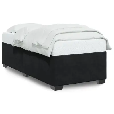Posteljni okvir - Enojna postelja - Postelja za odrasle črn 90x200 cm žamet-J8435