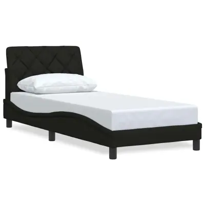 Posteljni okvir - Enojna postelja - Postelja za odrasle brez vzmetnice Črna 90x200cm Tkanina-J11841
