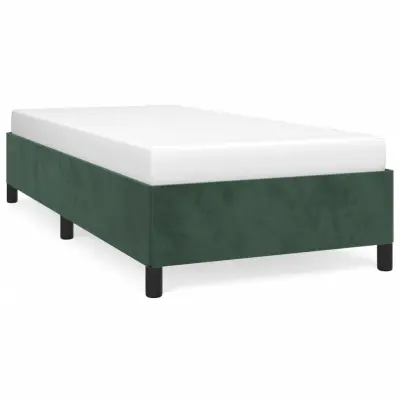 Posteljni okvir - Enojna postelja - Postelja za odrasle brez vzmetnice temno zelen 90x190 cm žamet-J8006
