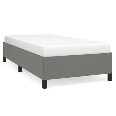 Posteljni okvir - Enojna postelja - Postelja za odrasle brez vzmetnice temno siv 90x200 cm blago-J7936