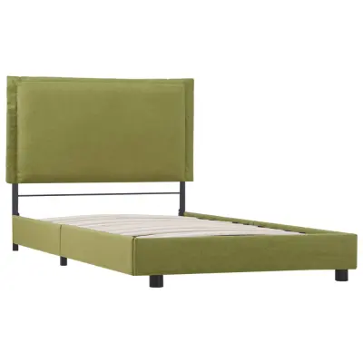 Posteljni okvir - Enojna postelja - Postelja za odrasle zeleno blago 90x200 cm-J9730