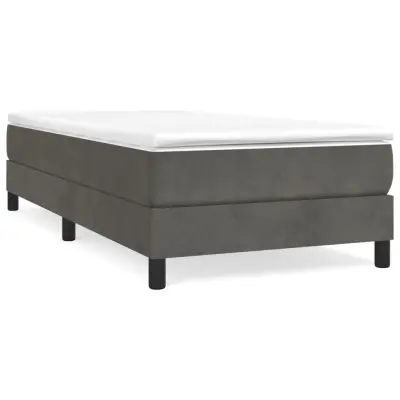 Posteljni okvir - Enojna postelja - Postelja za odrasle brez vzmetnice temno siv 90x190 cm žamet-J7928