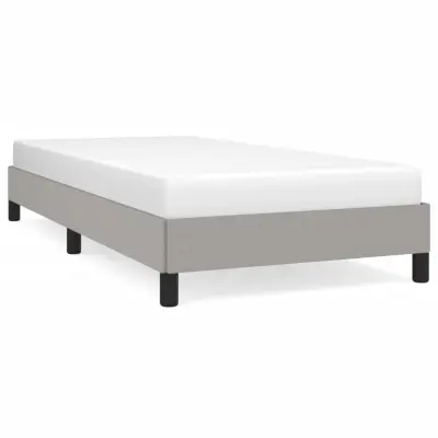 Posteljni okvir - Enojna postelja - Postelja za odrasle brez vzmetnice svetlo siv 90x190 cm blago-J7559