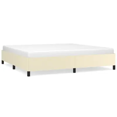 Posteljni okvir - Dvoposteljna postelja - Zakonska postelja krem 200x200 cm umetno usnje-J5210