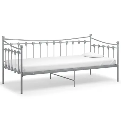 Posteljni okvir - Enojna postelja - Postelja za odrasle siv kovinski 90x200 cm-J9028