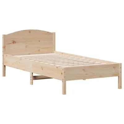 Posteljni okvir - Enojna postelja - Postelja za odrasle brez vzmetnice 75x190 cm trdna borovina-J11042