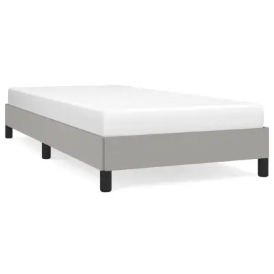 Posteljni okvir - Enojna postelja - Postelja za odrasle brez vzmetnice svetlo siv 90x200 cm blago-J7604