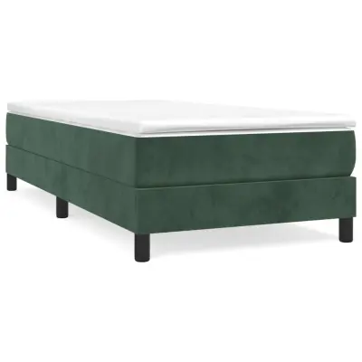 Posteljni okvir - Enojna postelja - Postelja za odrasle brez vzmetnice temno zelen 80x200 cm žamet-J7987