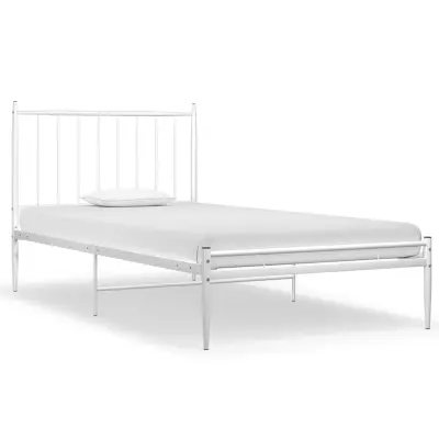 Posteljni okvir - Enojna postelja - Postelja za odrasle bel kovinski 90x200 cm-J6395