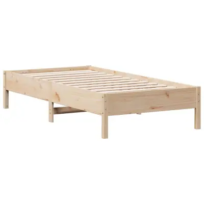 Posteljni okvir - Enojna postelja - Postelja za odrasle brez vzmetnice 75x190 cm trdna borovina-J11062