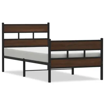 Posteljni okvir - Enojna postelja - Postelja za odrasle brez vzmetnice z vzglavjem/vznožjem 80x200 cm-J8276