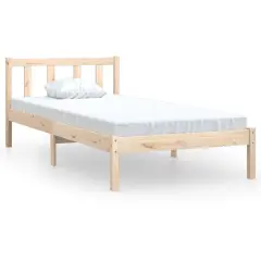 Posteljni okvir - Enojna postelja - Postelja za odrasle iz trdne borovine 90x200 cm-J8664