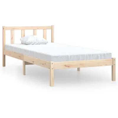 Posteljni okvir - Enojna postelja - Postelja za odrasle iz trdne borovine 90x200 cm-J8664