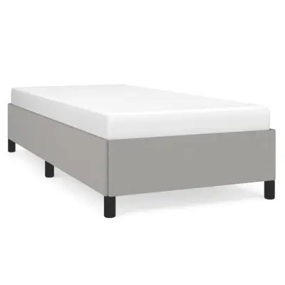 Posteljni okvir - Enojna postelja - Postelja za odrasle brez vzmetnice svetlo siv 90x200 cm blago-J7586
