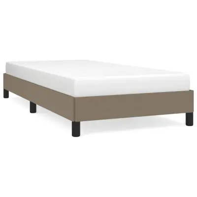 Posteljni okvir - Enojna postelja - Postelja za odrasle brez vzmetnice taupe 100x200 cm blago-J7632