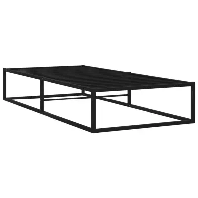Posteljni okvir - Enojna postelja - Postelja za odrasle črn kovinski 90x200 cm-J8524