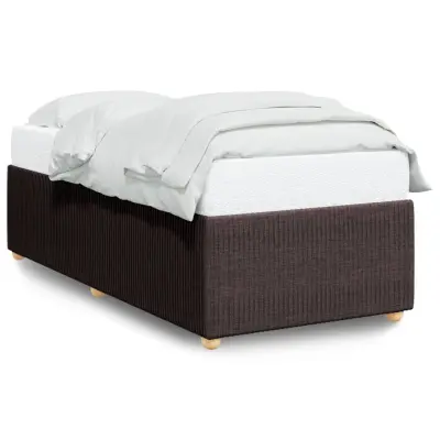 Posteljni okvir - Enojna postelja - Postelja za odrasle brez vzmetnice temno rjav 80x200 cm blago-J7752