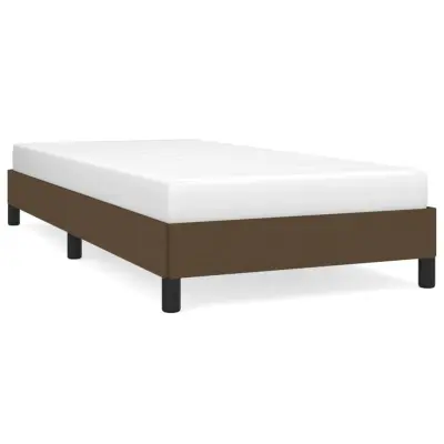 Posteljni okvir - Enojna postelja - Postelja za odrasle brez vzmetnice temno rjav 80x200 cm blago-J7754