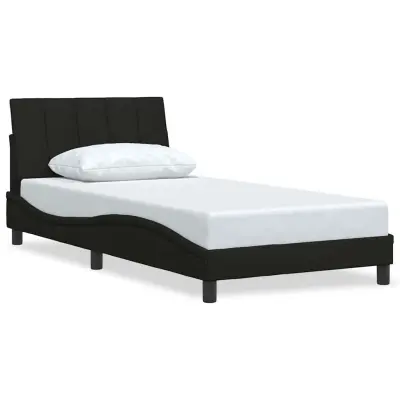 Posteljni okvir - Enojna postelja - Postelja za odrasle brez vzmetnice črn 100x200 cm blago-J7124