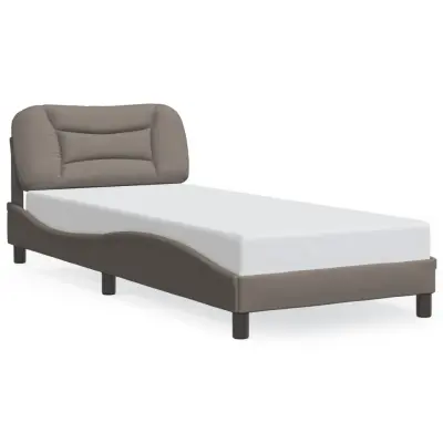 Posteljni okvir - Enojna postelja - Postelja za odrasle brez vzmetnice Taupe 90x200cm Tkanina-J12706